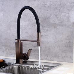 Rose Gold Swivel Pull Down Spray Kitchen Faucet Single Lever Sink Mixer Taps