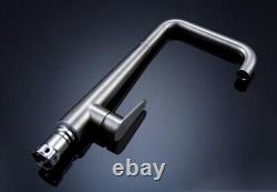 SUS Bathroom Kitchen Sink Tap Hot Cold Mixer Faucet Swivel Spout Brushed Nickel
