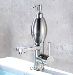 SUS Kitchen Sink Faucet Hot Cold Mixer Bathroom Tap Brushed Bath Soap Dispenser