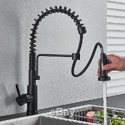 Sensor Touch Kitchen Sink Faucet With Pull Out Sprayer Mixer Tap Matt Black Brass