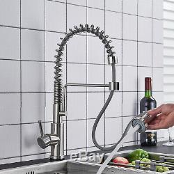 Sensor Touch Kitchen Sink Faucets Pull Out Sprayer Mixer Tap Brushed Nickel