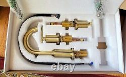 Set of 2 Gold Bathroom Sink Faucet Widespread Three HolesTwo Handles Mixer Tap