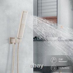 Shower Faucet Combo Set Wall Mount Rainfall Shower Head System with Mixer Valve