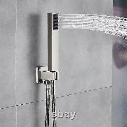 Shower Faucet System Brushed Nickel 16 inch Rainfall Shower Head Wall Mounted