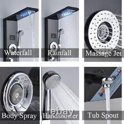 Shower Panel Tower System LED Rainfall Waterfall Shower with Temperature Display