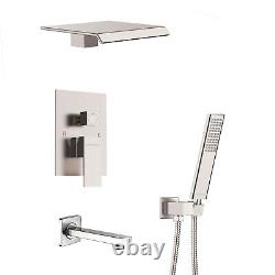 Shower System with Waterfall Tub Spout Shower Faucet Set Waterfall Spout Mixer