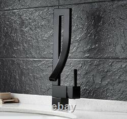 Single Handle Modern Fashion Kitchen Sink Faucets Hot&Cold Mixer Tap Black Brass