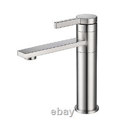 Single Handle Sink Vanity Bathroom Faucet Vanity Mixer Tap Vessel Brushed Nickel