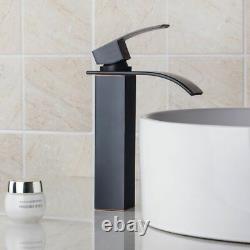 Sink Mixer Tap Faucets Bathroom Washbasin Waterfall Spout Stream Faucet Mounted