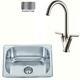 Small Bowl Brushed Stainless Steel Inset Sink & Mixer Tap Set (KST100 BS)