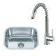 Small Stainless Steel Undermount Kitchen Sink & Pull Out Mixer Tap Set (KST063)