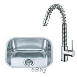 Small Stainless Steel Undermount Kitchen Sink & Pull Out Mixer Tap Set (KST063)