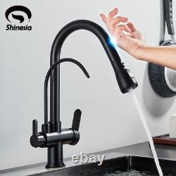 Smart Touch Sensor Kitchen Faucet Pull-out Gourmet Tap W Dual Handles Sink Mixer