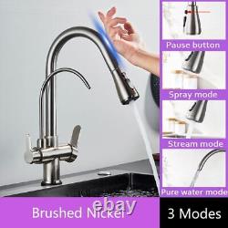 Smart Touch Sensor Kitchen Faucet Pull-out Gourmet Tap W Dual Handles Sink Mixer