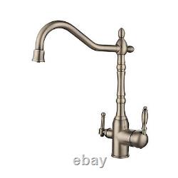 Solid Brass 3-in-1 Filtered Water Kitchen Faucet Traditional Triflow Kitchen