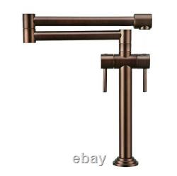 Solid Brass Crane Faucet For Kitchen Deck Mounted Sink Mixer Nickel Brushed Gold