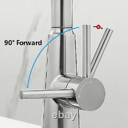 Solid Brass Kitchen Faucet Swivel Spout Single Handle Sink Pull Down Spray Mixer