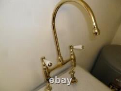 Solid Brass Mixer Taps Ideal Belfast Sink Fully Refurbed Taps