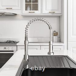 Spring Kitchen Sink Faucet Pull Down Sprayer Swivel Single Handle Mixer Tap New