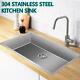 Stainless Steel Handmade Kitchen Sink Top Mount 16Gauge 2-Hole Drain Single Bowl