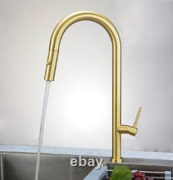 Stainless Steel Kitchen Faucet Bathroom Sink Tap Hot Cold Mixer Pull Out Sprayer