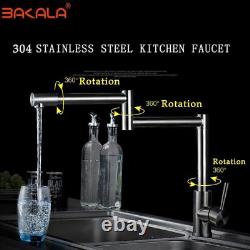 Stainless Steel Kitchen Faucets Mixers 360 Degree Swivel Single Handle Sink Taps