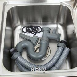 Stainless Steel Kitchen Sink Undermount Vessel 2 Bowl Set +Kitchen Mixer Faucet