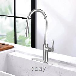 Stainless Steel kitchen sink faucet with Cover Plate, Multi-Function Spray Mixer