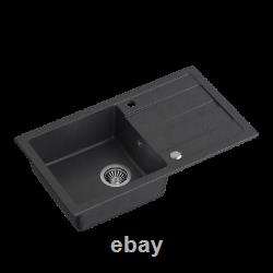 Steiner Go-max Granite Kitchen Sink+mixer Tap+full Waste Kit 2in1 Set Black