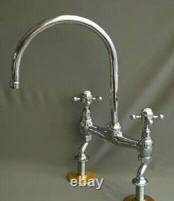 Stunning Chrome Mixer Taps Deck Mounted Taps Ideal 4 Belfast Sink New Old Stock