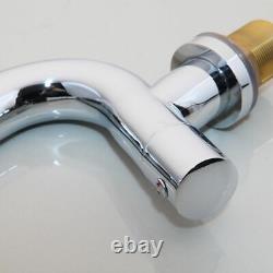 Swivel Bathroom Sink Faucet Deck-mount Bath Hot Cold Tap Mixer Faucets Rotatable