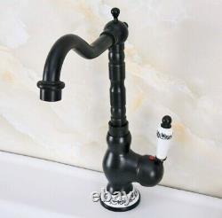 Swivel Kitchen Faucet Single Handle Deck mounted, Black Oil Rubbed Bronze enf657