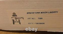 T500 Chrome Liberty Victorian crosshead belfast sink bridge mixer taps 3/4 NEW