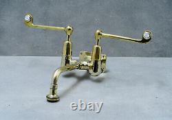 TWYFORDS wall mounted surgeon lever tap belfast sink faucet antique brass