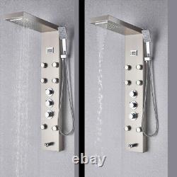 Thermostaic Shower Panel Tower Stainless Steel Rain&Waterfall Massage Jet System