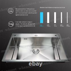 Top Mount Stainless Steel Kitchen Sink 3 Hole Handmade with Drain Soap dispener