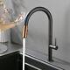 Touch Kitchen Sink Faucet Pull Out Sprayer Swivel Mixer Tap Sensor Matte Black