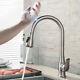 Touch Sensor Brushed Nickel Kitchen Sink Faucet Swivel Pull Out Spray Mixer Tap