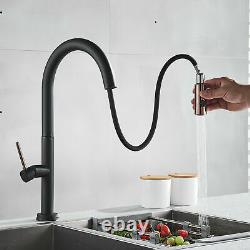 Touch Sensor Matte Black Swivel Kitchen Sink Faucet Pull Out Spray Mixer Tap