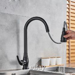 Touch Smart Sensor Kitchen Sink Faucet Pull Out Sprayer Matt Black Mixer Tap1