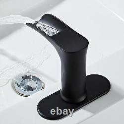 Touchless Bathroom Sink Faucet Automatic Sensor Tap Mixer with Deck Plate Bl