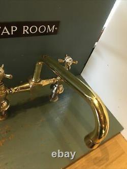 Traditional Adams Antique Brass Kitchen Taps Ideal Belfast Butler Sink R24
