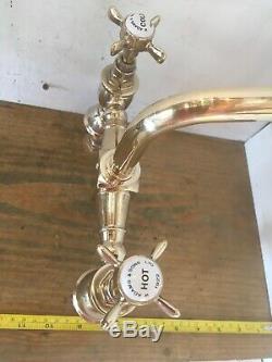 Traditional Brass Antique Gold Mixer Taps Ideal Belfast Butler Kitchen Sink