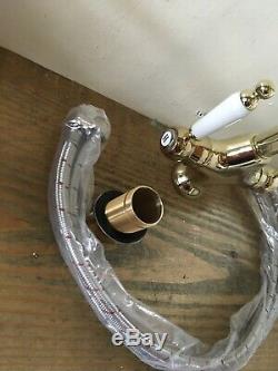 Traditional Brass Mono Kitchen Taps Ideal Belfast Butler Sink T10
