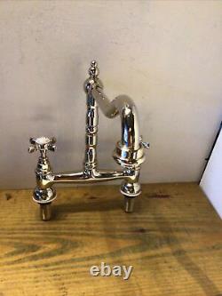 Traditional Colonial Brass Antique Gold Kitchen Taps Ideal Belfast Sink T61