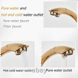 Two Handle Modern Style Deck Mounted Purification Water Tap Rotating Water Mixer
