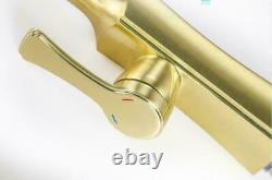 Two Way spray kitchen Sink tap faucet Mixer Pull Out down Brass Tap Brushed Gold