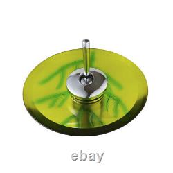 UK Green Leaf Bathroom Glass Basin Combo Vessel Sink Waterfall Mixer Tap Drain