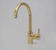 Unlacquered Brass Single Hole Basin Faucet, Antique Brass Sink Mixer Tap