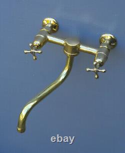 VINTAGE PEGLER MIXER TAP wall mouted faucet vintage brass UK bucket